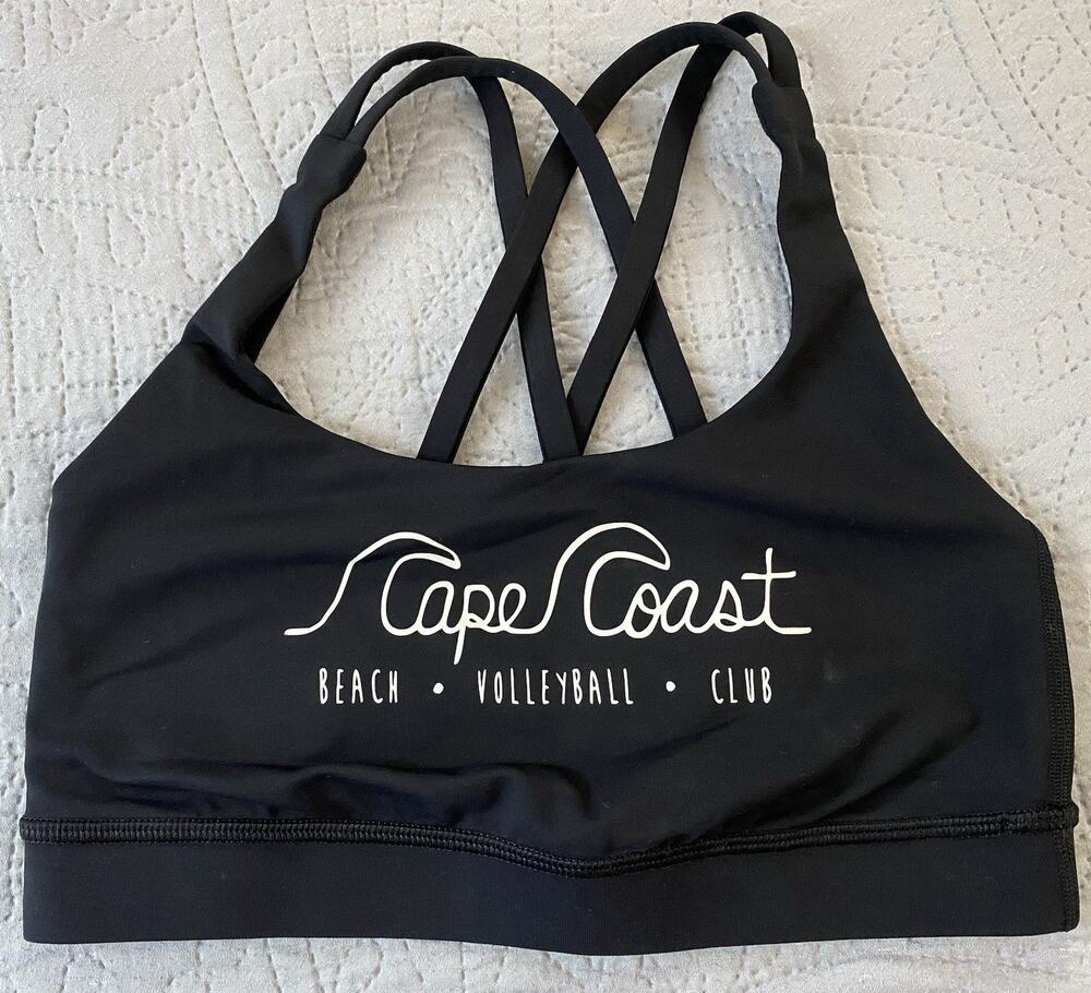 Lululemon Sz 4 Energy Bra Cape Coast Beach Volleyball Club Cross Strap